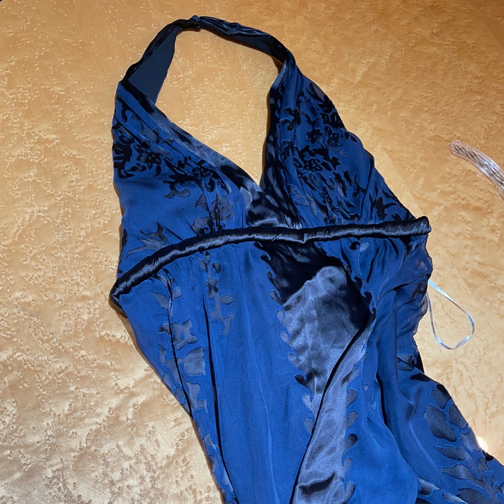 Blue And Black Kaye Unger Gown